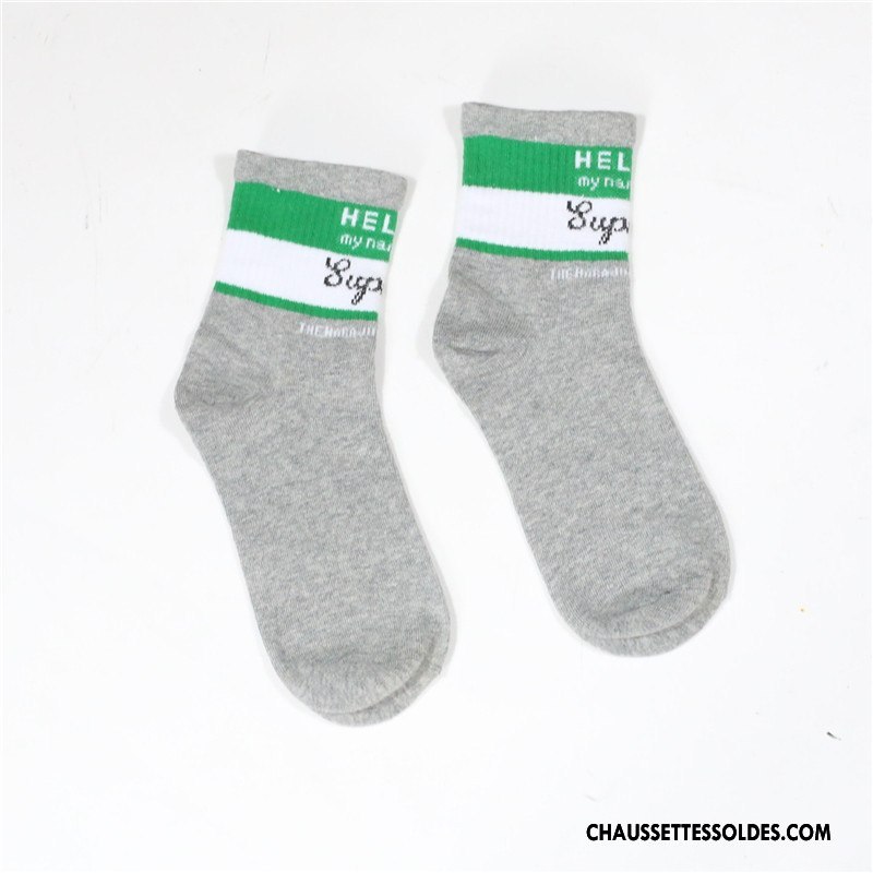 Chaussettes Mi Hautes Femme Nouvelles Arrivées Lovers Tendance L'automne Milieu Homme Rouge