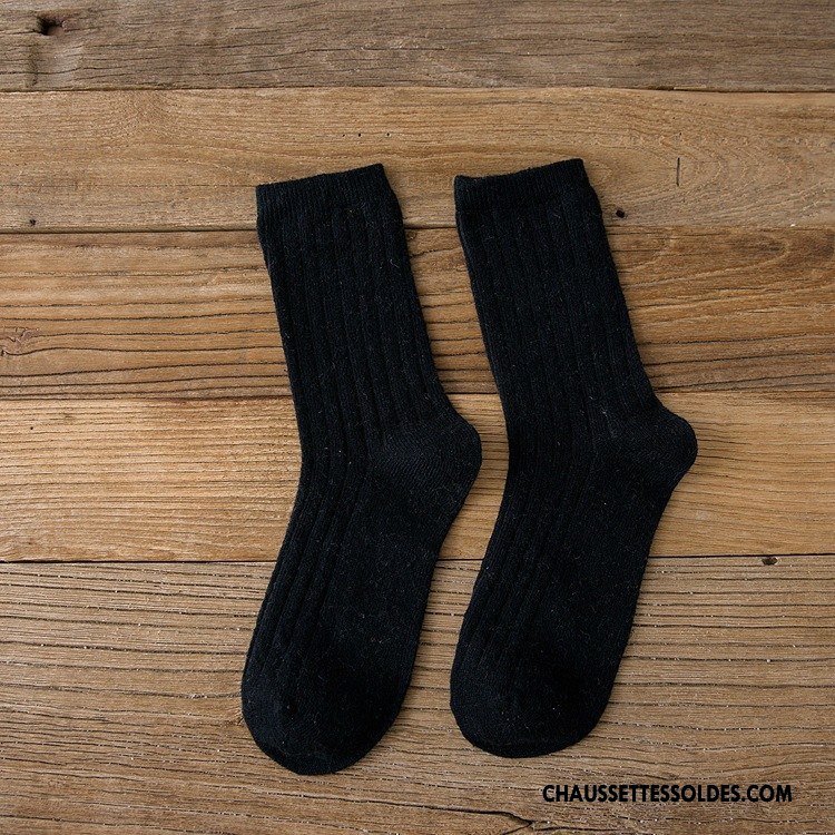 Chaussettes Mi Hautes Femme Nouvelles Arrivées Milieu Hiver Des Chaussettes En Laine Thermiques L'automne Pure Bleu