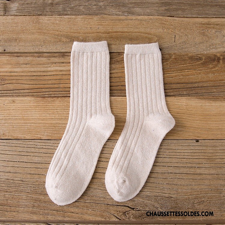 Chaussettes Mi Hautes Femme Nouvelles Arrivées Milieu Hiver Des Chaussettes En Laine Thermiques L'automne Pure Bleu
