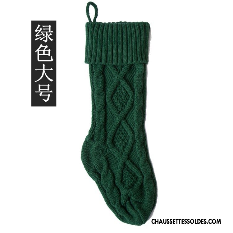 Chaussettes Mi Hautes Femme Ornements Noël Bonbons Losange Grand En Maille Bordeaux