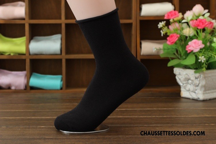Chaussettes Mi Hautes Femme Ourlet Matelassé Enceintes Simple Bouche Libre Bleu Clair Pure