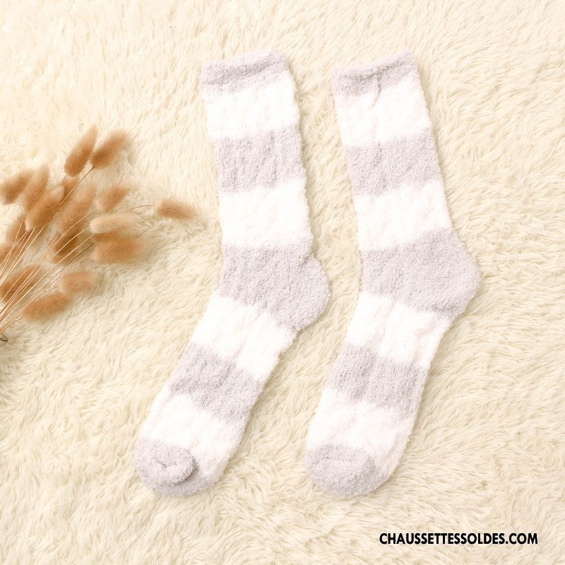 Chaussettes Mi Hautes Femme Papillon Confortable Le Nouveau Charmant Hiver L'automne Violet