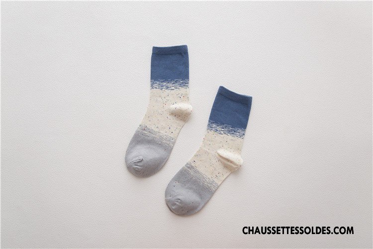 Chaussettes Mi Hautes Femme Personnalité Chaussette Courte Yarn Milieu Couleur Le Nouveau Coloré