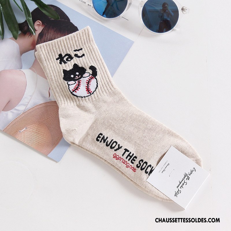 Chaussettes Mi Hautes Femme Petit Importer Long Stock Dame Gris
