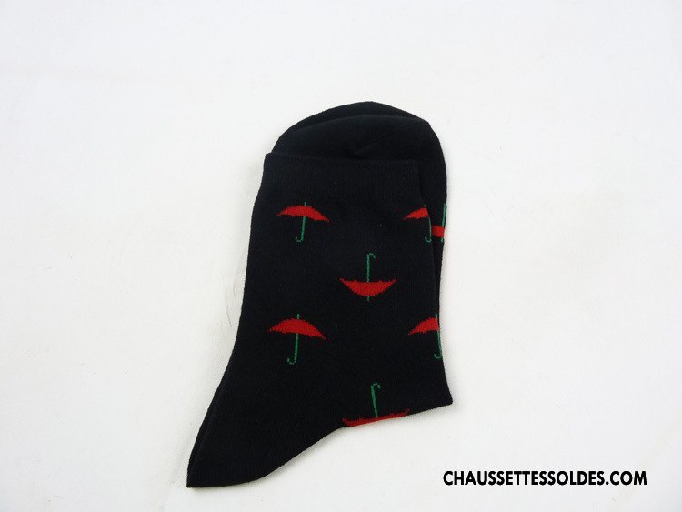 Chaussettes Mi Hautes Femme Petit Mouvement Modèle Casual Confortable Milieu Bleu