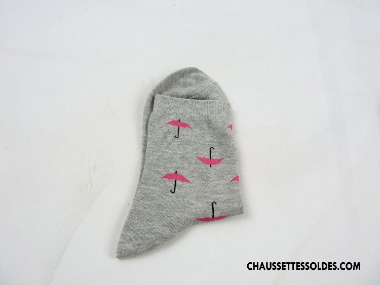 Chaussettes Mi Hautes Femme Petit Mouvement Modèle Casual Confortable Milieu Bleu