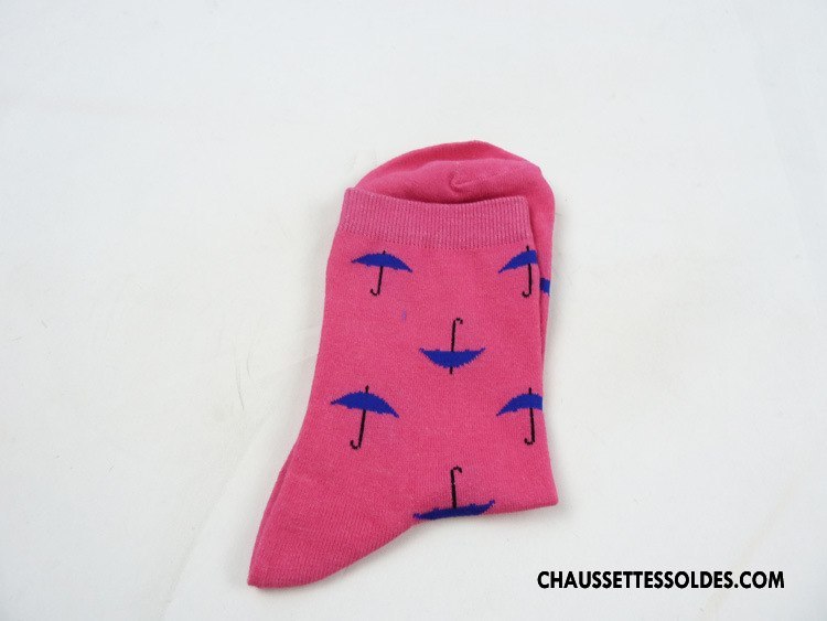 Chaussettes Mi Hautes Femme Petit Mouvement Modèle Casual Confortable Milieu Bleu
