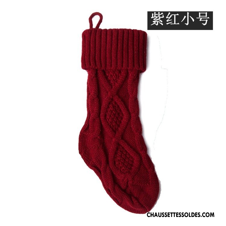 Chaussettes Mi Hautes Femme Petit Noël Bonbons De Laine En Maille Ornements Vert