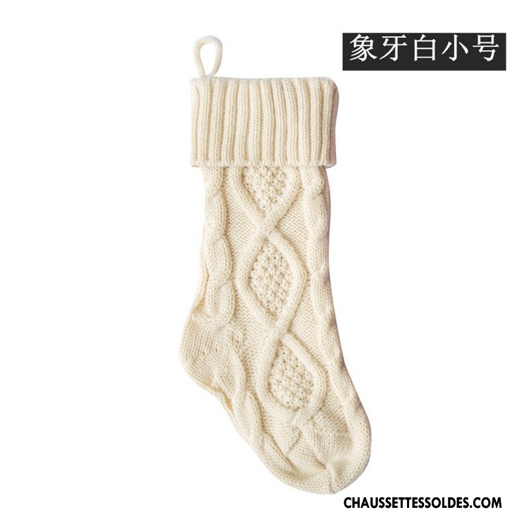 Chaussettes Mi Hautes Femme Petit Noël Bonbons De Laine En Maille Ornements Vert