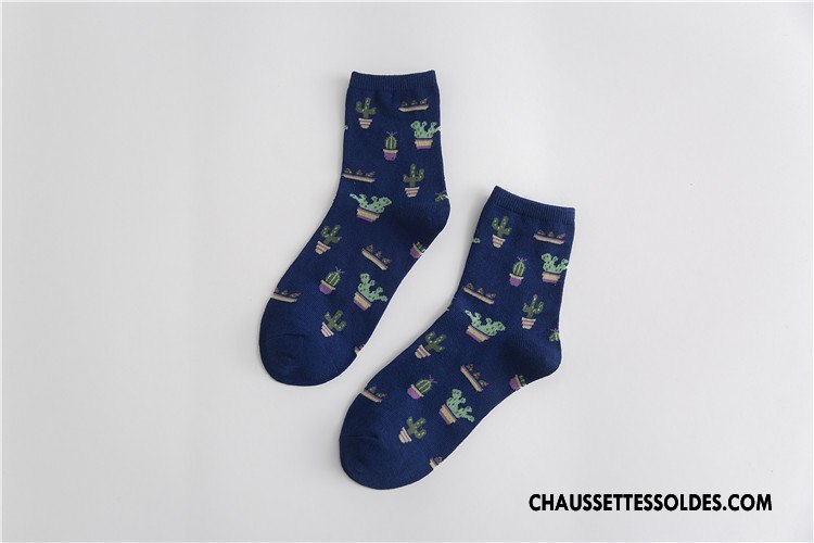 Chaussettes Mi Hautes Femme Plaine 100% Coton Le Nouveau Chaussettes En Coton Frais Milieu Jaune