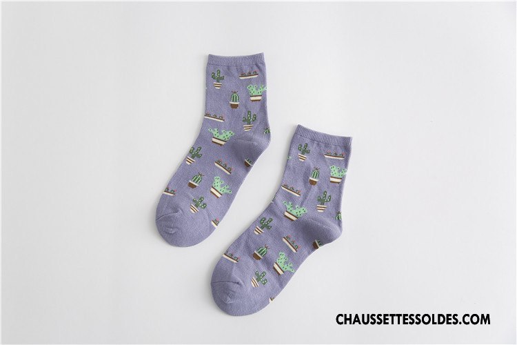 Chaussettes Mi Hautes Femme Plaine 100% Coton Le Nouveau Chaussettes En Coton Frais Milieu Jaune