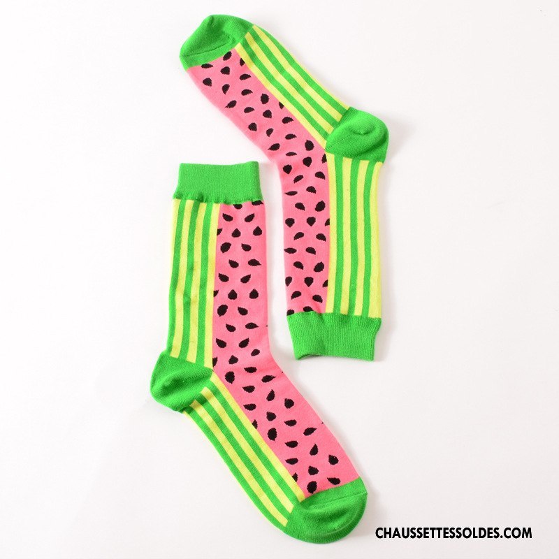 Chaussettes Mi Hautes Femme Pur Britanique Milieu Longue Homme Mouvement Couleur De Contraste Bleu