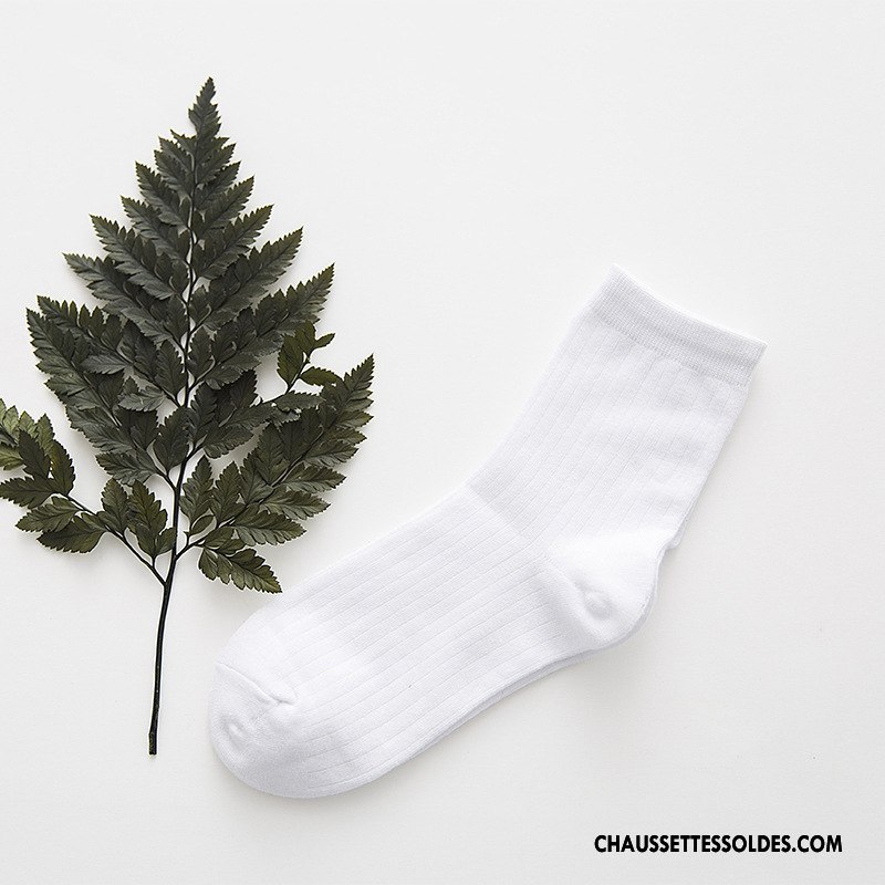 Chaussettes Mi Hautes Femme Rayé Milieu Hiver L'automne Nouvelles Arrivées 100% Coton Jaune