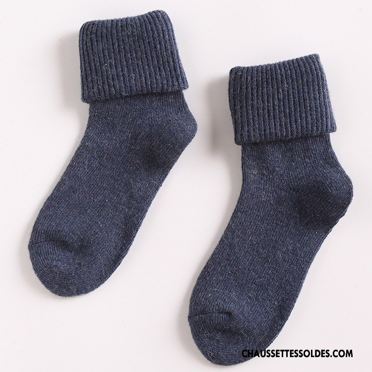 Chaussettes Mi Hautes Femme Renforcé Hiver Thermiques Milieu Flambage Rétro Pure Or