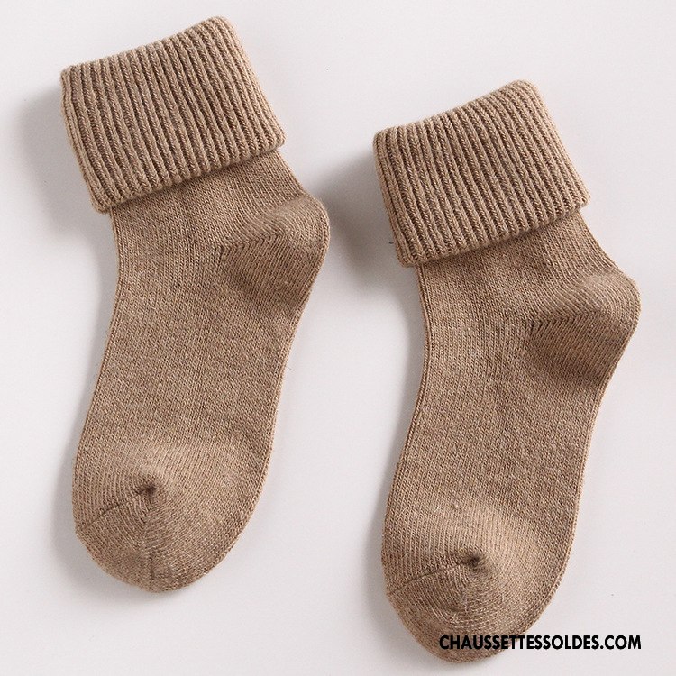 Chaussettes Mi Hautes Femme Renforcé Hiver Thermiques Milieu Flambage Rétro Pure Or