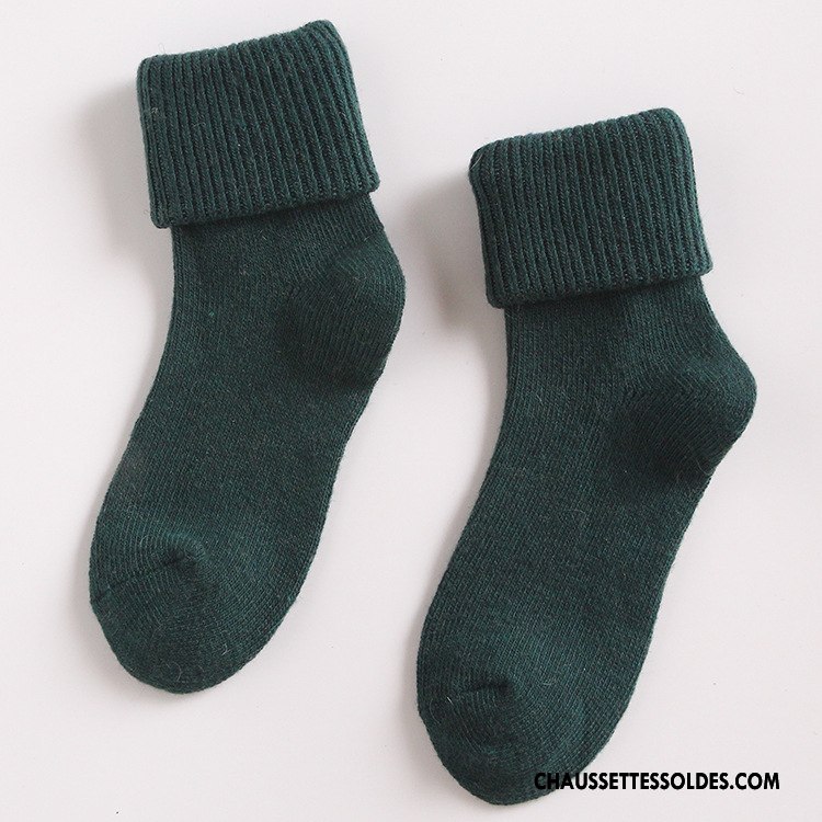 Chaussettes Mi Hautes Femme Renforcé Hiver Thermiques Milieu Flambage Rétro Pure Or