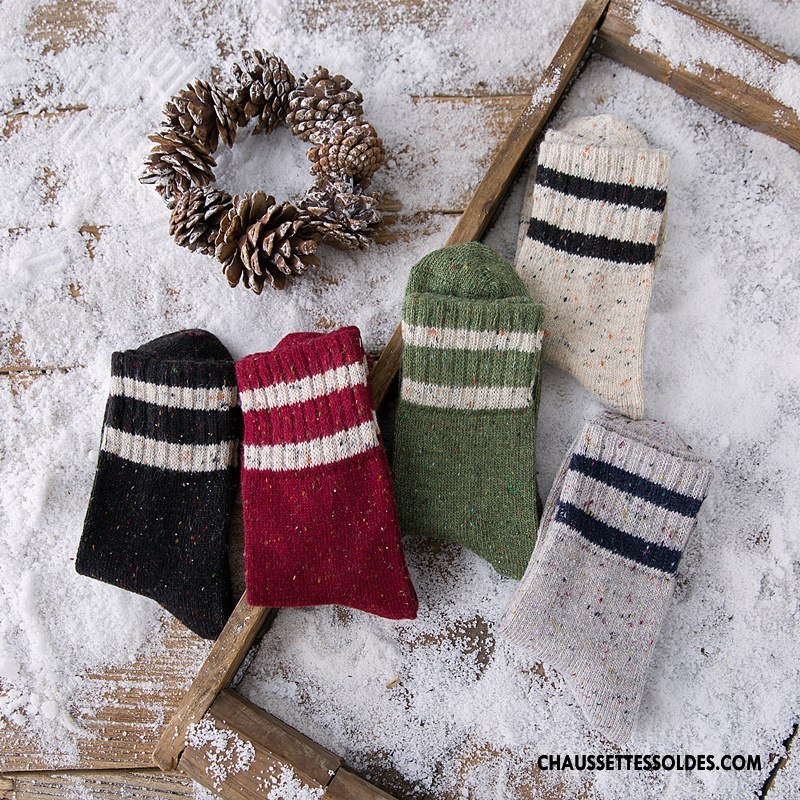 Chaussettes Mi Hautes Femme Renforcé Milieu Dame Hiver Thermiques Yarn Vert