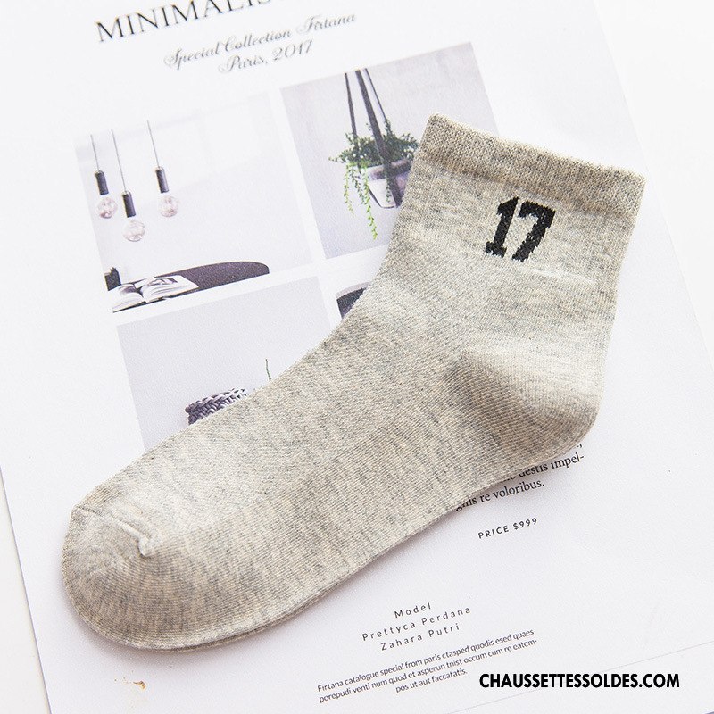 Chaussettes Mi Hautes Femme Respirant Milieu Engrener 100% Coton L'automne Hiver Pure Bleu