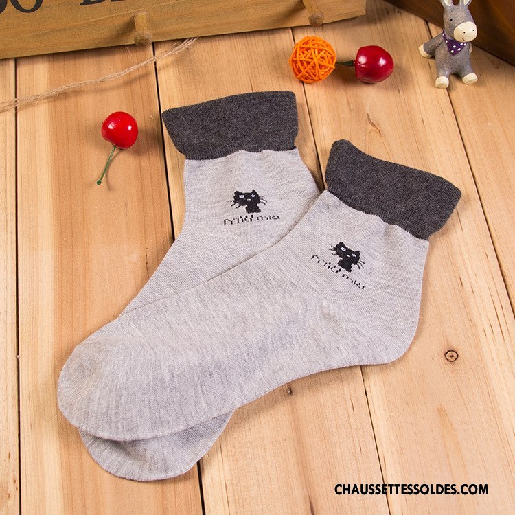 Chaussettes Mi Hautes Femme Respirant Modèle Dame Le Nouveau Chat Chaussettes En Coton Rose
