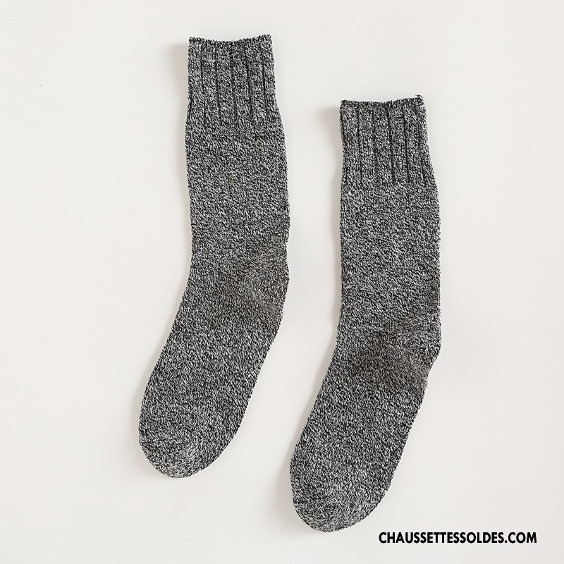 Chaussettes Mi Hautes Femme Rétro Hiver Bambou Nouvelles Arrivées Yarn Vent D'université Bordeaux
