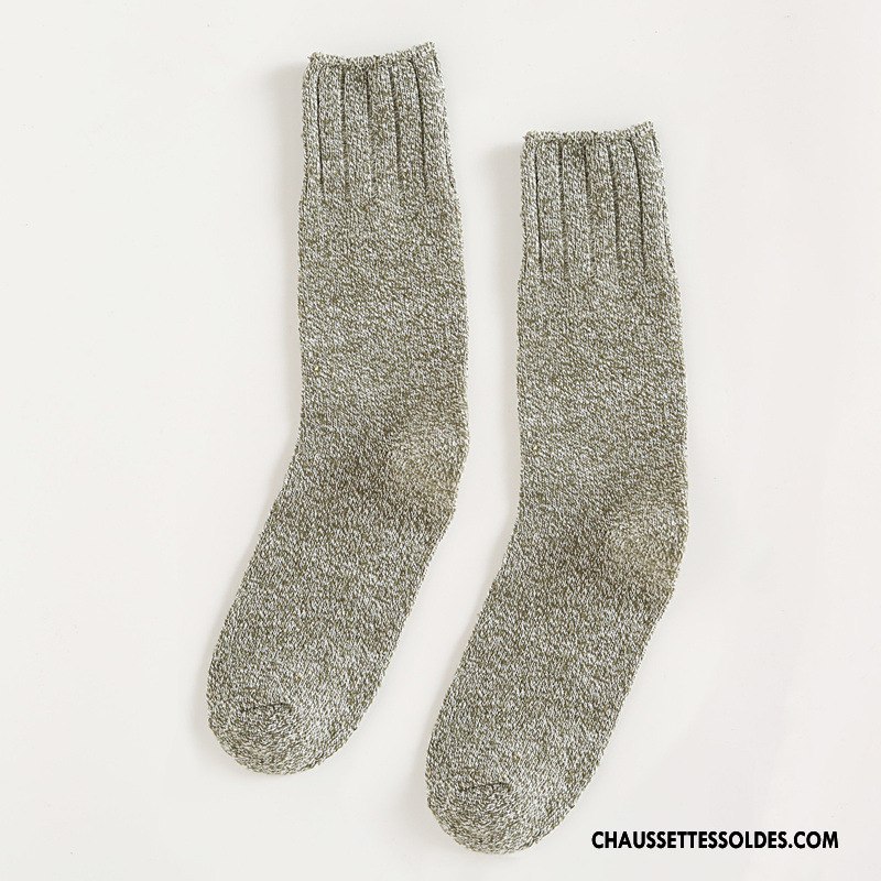Chaussettes Mi Hautes Femme Rétro Hiver Bambou Nouvelles Arrivées Yarn Vent D'université Bordeaux