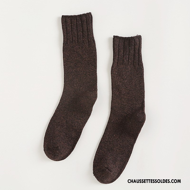 Chaussettes Mi Hautes Femme Rétro Hiver Bambou Nouvelles Arrivées Yarn Vent D'université Bordeaux