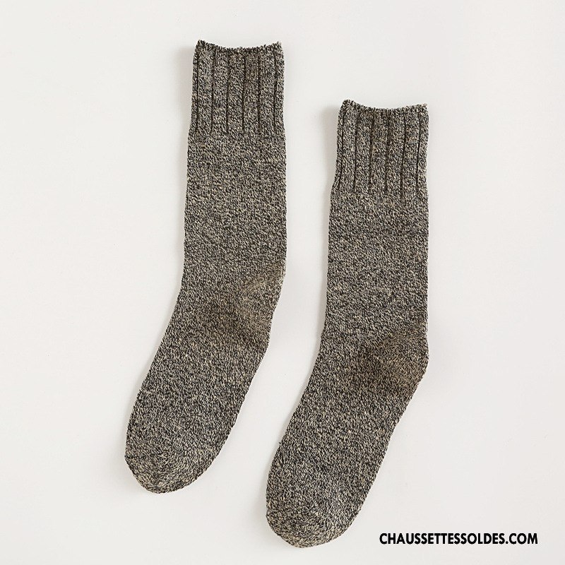 Chaussettes Mi Hautes Femme Rétro Hiver Bambou Nouvelles Arrivées Yarn Vent D'université Bordeaux