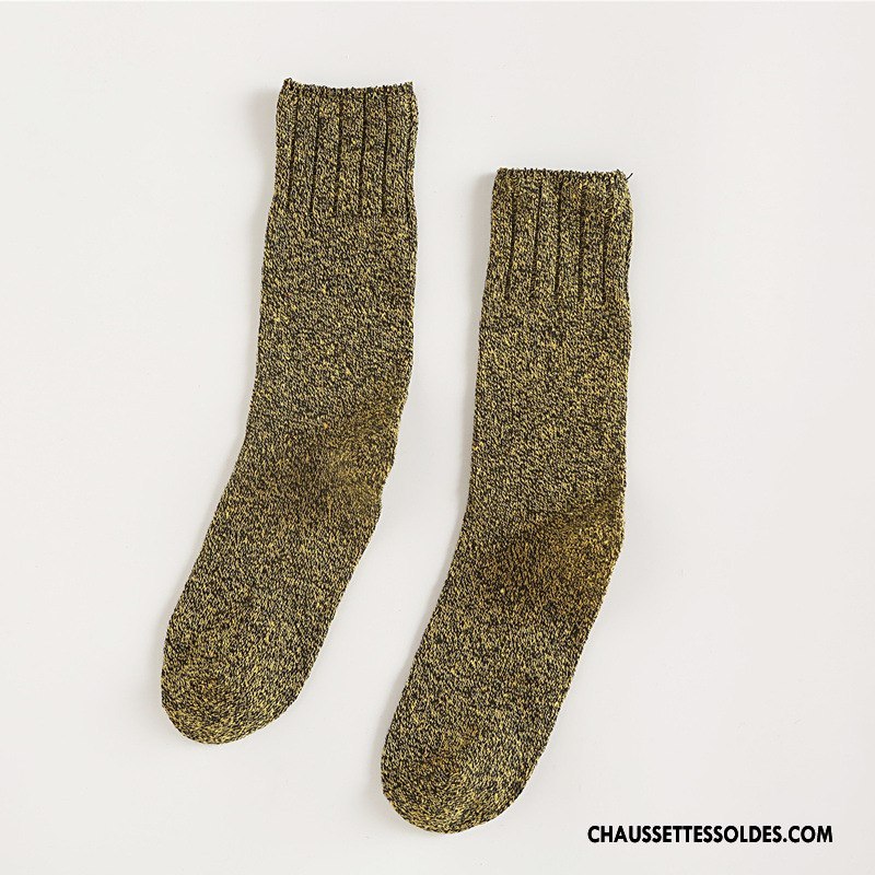 Chaussettes Mi Hautes Femme Rétro Hiver Bambou Nouvelles Arrivées Yarn Vent D'université Bordeaux