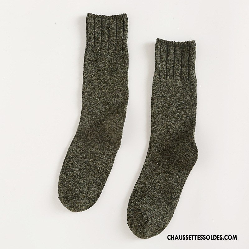 Chaussettes Mi Hautes Femme Rétro Hiver Bambou Nouvelles Arrivées Yarn Vent D'université Bordeaux