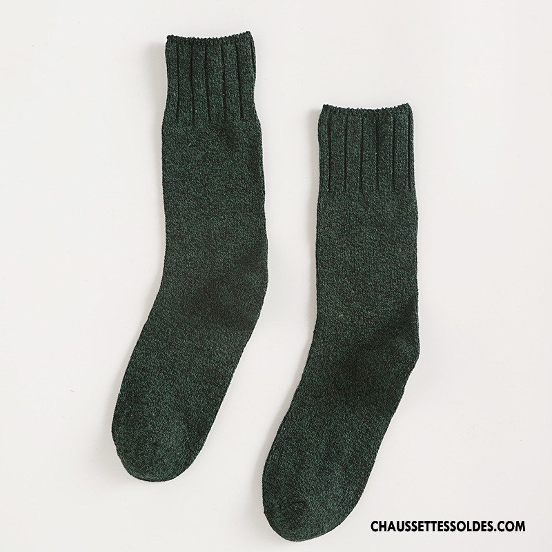 Chaussettes Mi Hautes Femme Rétro Hiver Bambou Nouvelles Arrivées Yarn Vent D'université Bordeaux