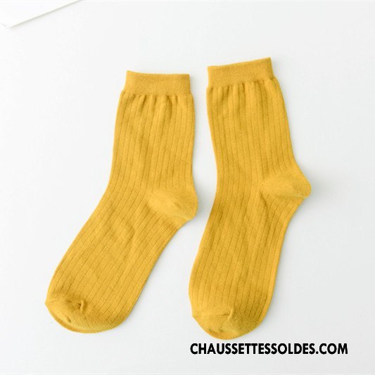 Chaussettes Mi Hautes Femme Rétro L'automne Élève Tous Les Assortis Style Chaud Nouvelles Arrivées Pure Vert