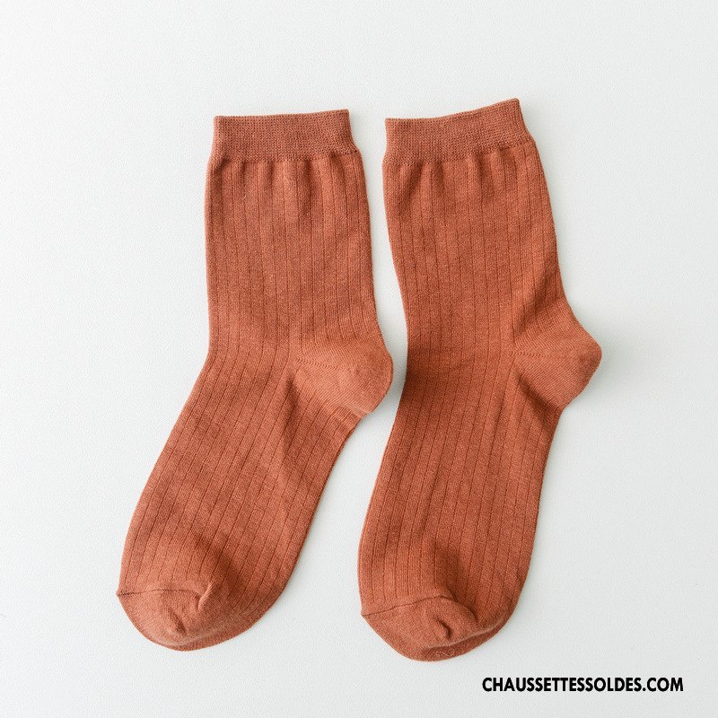 Chaussettes Mi Hautes Femme Rétro L'automne Élève Tous Les Assortis Style Chaud Nouvelles Arrivées Pure Vert