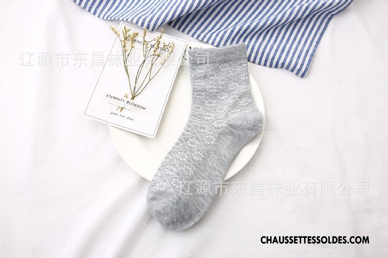Chaussettes Mi Hautes Femme Style Chaud Chaussettes En Coton Coton Bio Fleurs Milieu Couleurs De Bonbons Rose