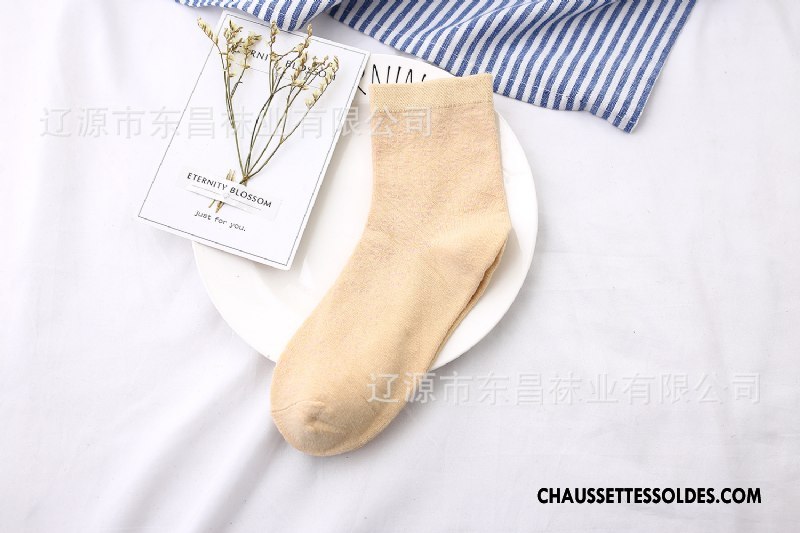 Chaussettes Mi Hautes Femme Style Chaud Chaussettes En Coton Coton Bio Fleurs Milieu Couleurs De Bonbons Rose