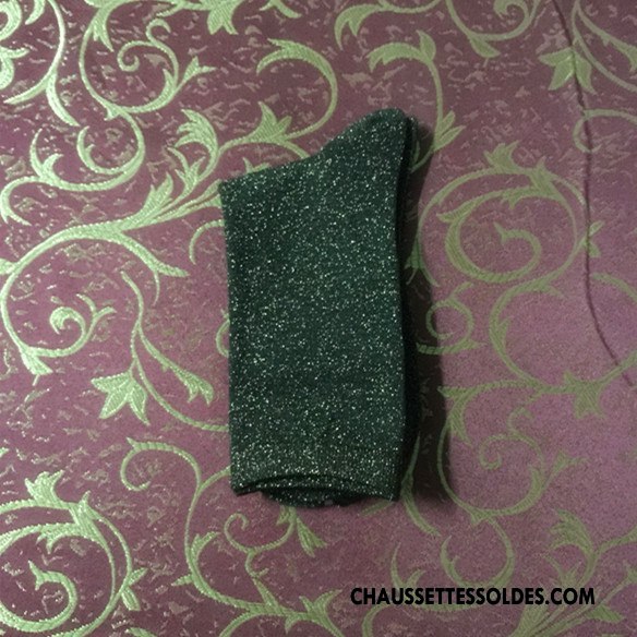 Chaussettes Mi Hautes Femme Style Chaud Dame Milieu Hiver L'automne Le Nouveau Vert Or Argent