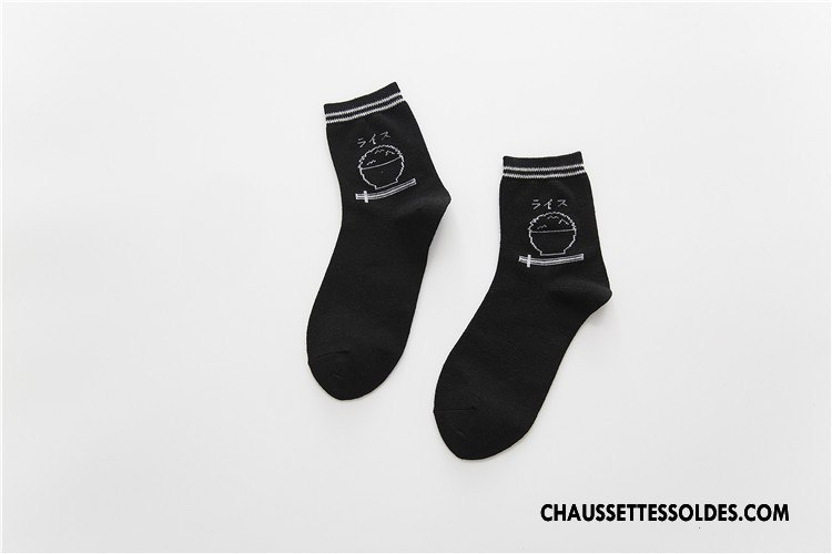 Chaussettes Mi Hautes Femme Style Chaud L'automne Milieu La Vie Le Nouveau 100% Coton Gris