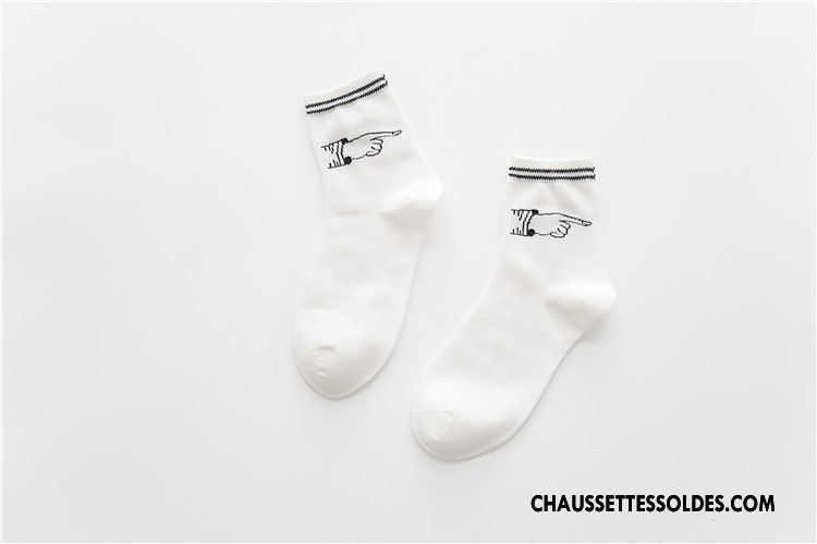 Chaussettes Mi Hautes Femme Style Chaud L'automne Milieu La Vie Le Nouveau 100% Coton Gris