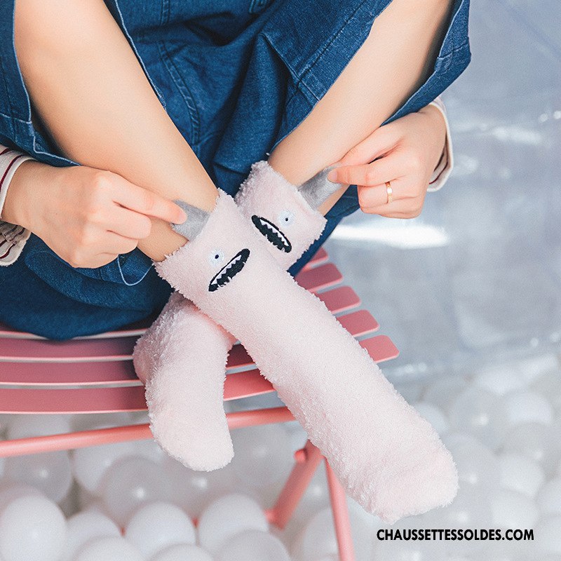 Chaussettes Mi Hautes Femme Thermiques Renforcé Milieu Chaussettes En Coton Petit L'automne Bleu