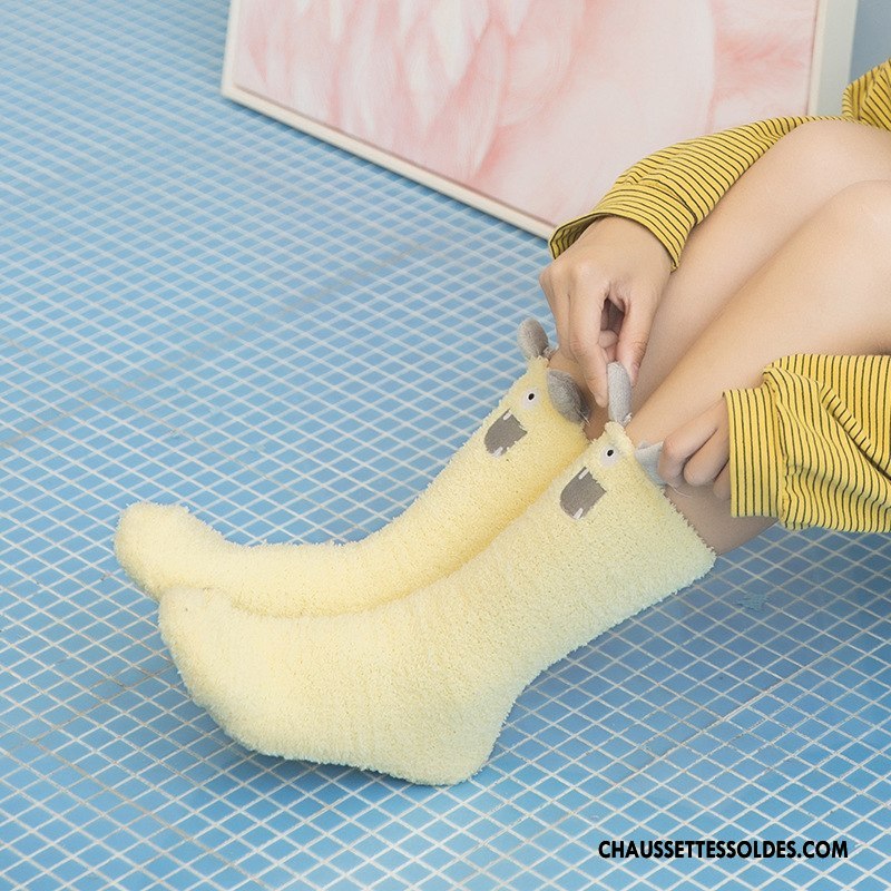 Chaussettes Mi Hautes Femme Thermiques Renforcé Milieu Chaussettes En Coton Petit L'automne Bleu