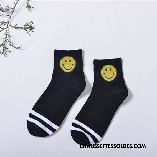 Chaussettes Mi Hautes Femme Vent D'université Art Souriant Courte Lovers Mouvement Or