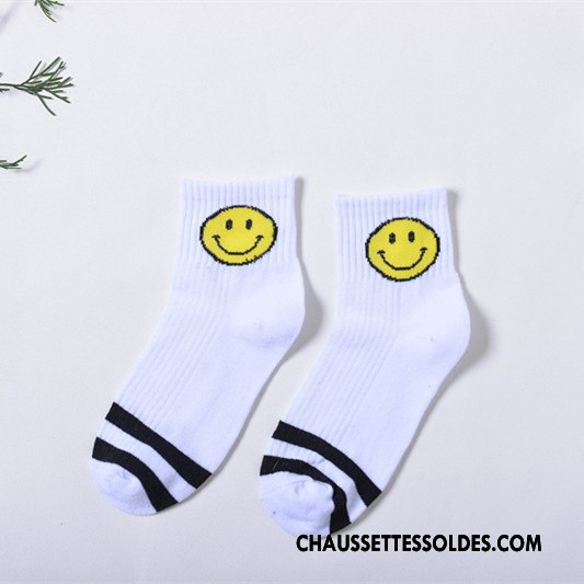 Chaussettes Mi Hautes Femme Vent D'université Art Souriant Courte Lovers Mouvement Or