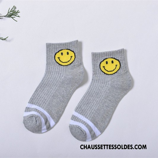 Chaussettes Mi Hautes Femme Vent D'université Art Souriant Courte Lovers Mouvement Or