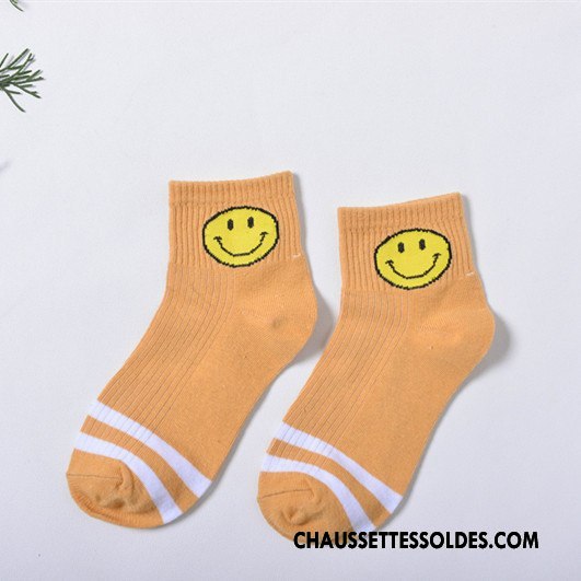 Chaussettes Mi Hautes Femme Vent D'université Art Souriant Courte Lovers Mouvement Or