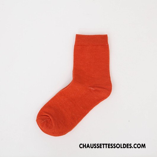 Chaussettes Mi Hautes Femme Vent D'université Mouvement Dame 100% Coton Plaine Chaussette Courte Pure Rose