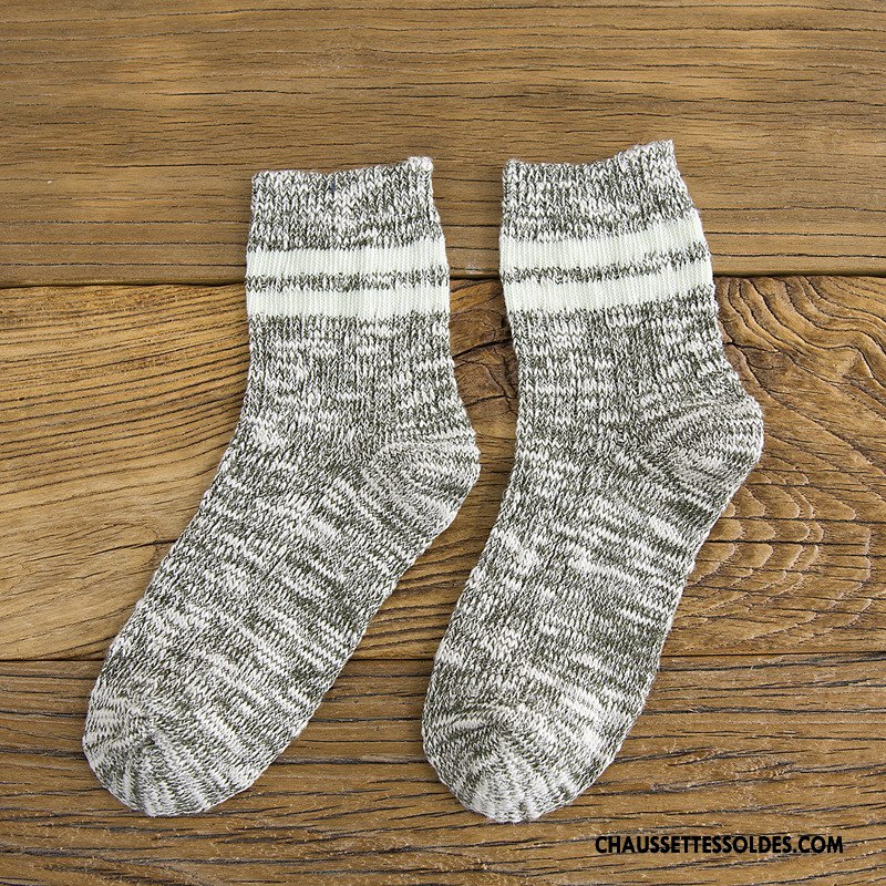 Chaussettes Mi Hautes Femme Yarn Bambou Élève L'automne Hiver Rétro Violet