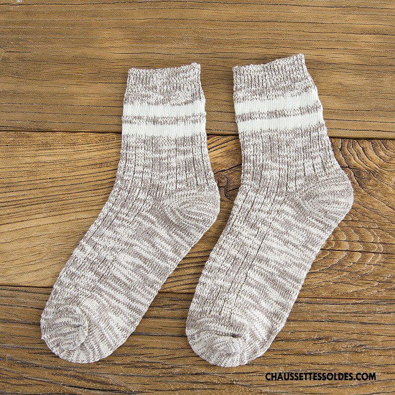 Chaussettes Mi Hautes Femme Yarn Bambou Élève L'automne Hiver Rétro Violet