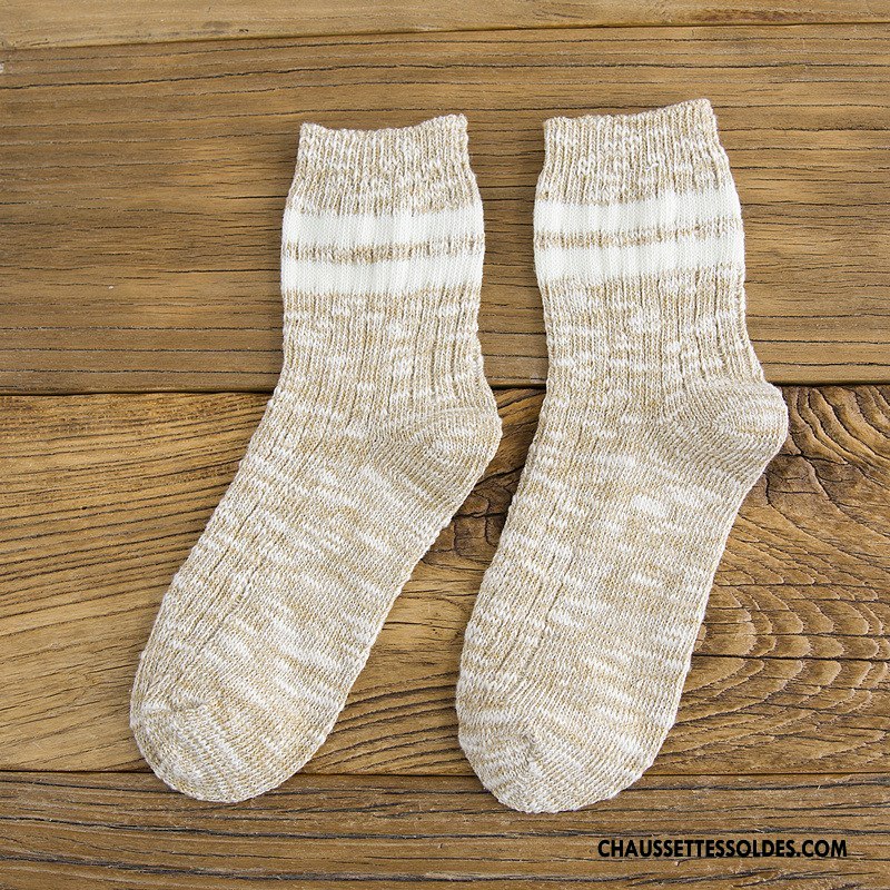 Chaussettes Mi Hautes Femme Yarn Bambou Élève L'automne Hiver Rétro Violet