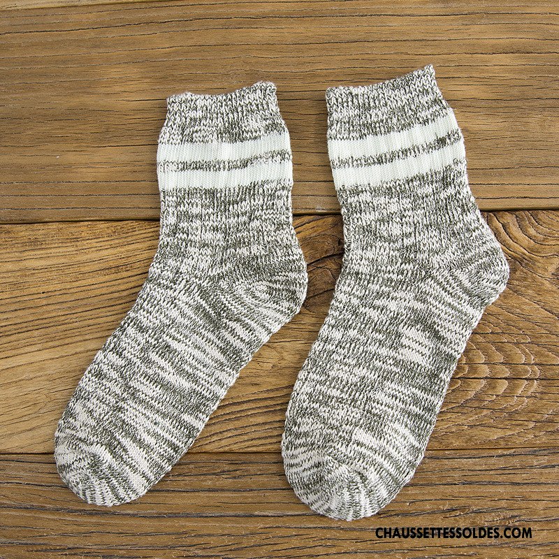 Chaussettes Mi Hautes Femme Yarn Bambou Élève L'automne Hiver Rétro Violet