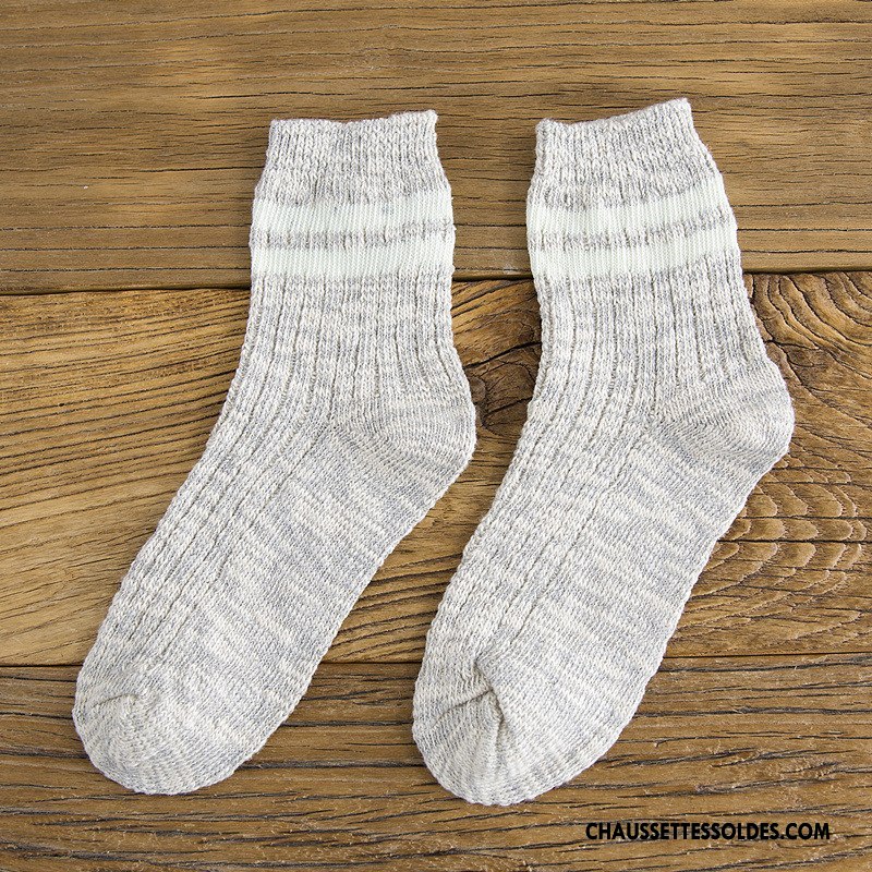 Chaussettes Mi Hautes Femme Yarn Bambou Élève L'automne Hiver Rétro Violet