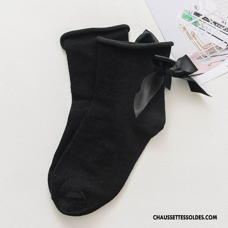 Chaussettes Mi Hautes Femme Élève Frais Chaussettes En Coton Vent D'université Derbies Ourlet Violet